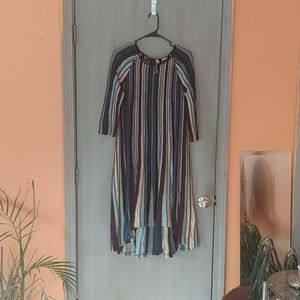Moth long knitted, lightweight dress, striped pattern